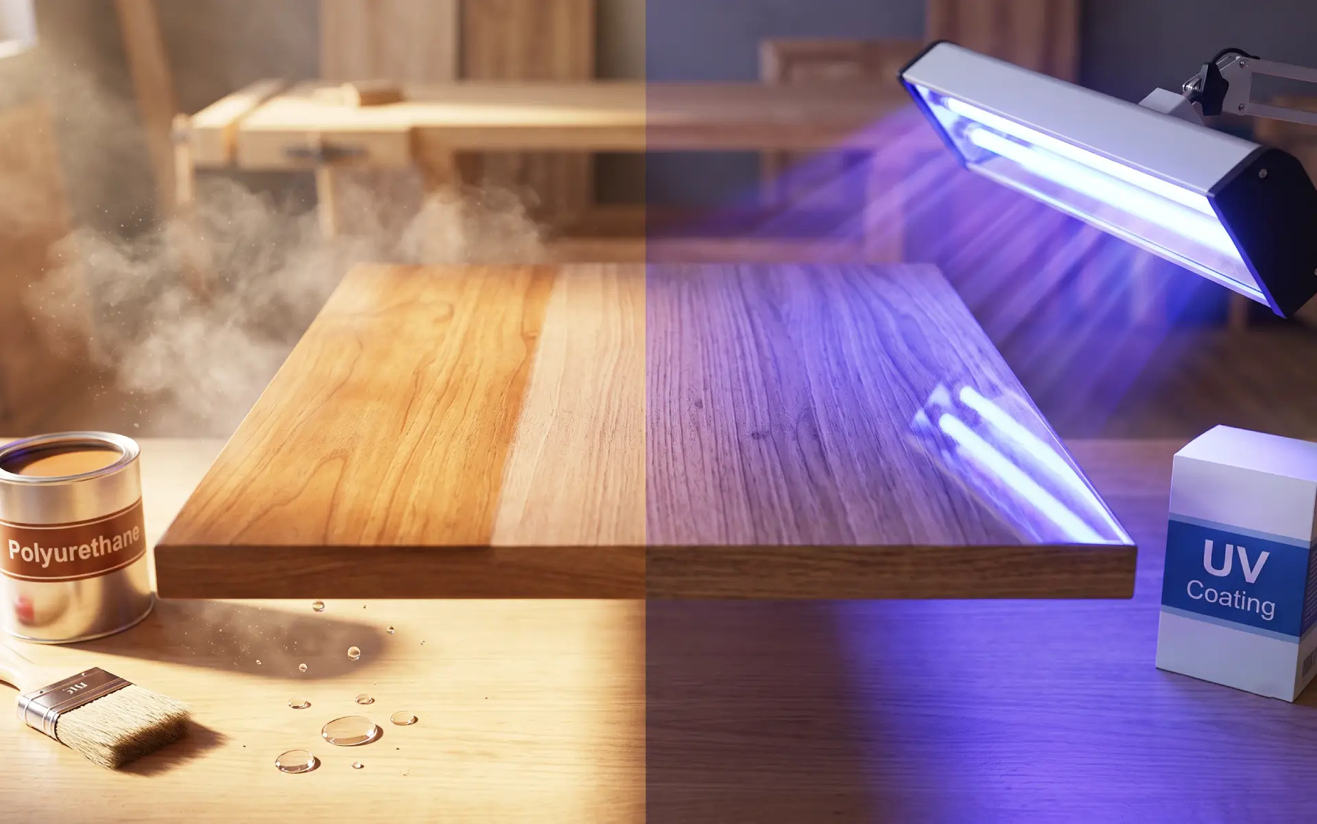 Nên chọn sơn UV hay PU cho đồ gỗ nội thất?