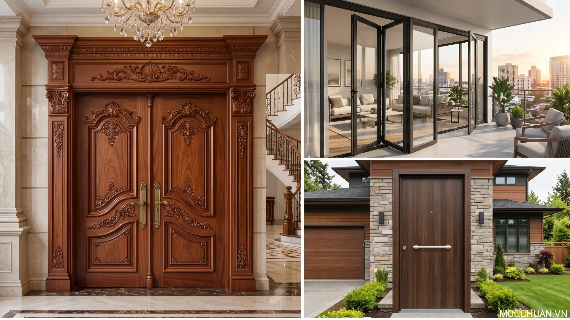 So sánh cửa gỗ biệt thự và các dòng cửa khác